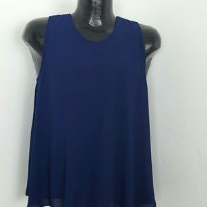 Wells Grace top blouse sleeve blue women size M